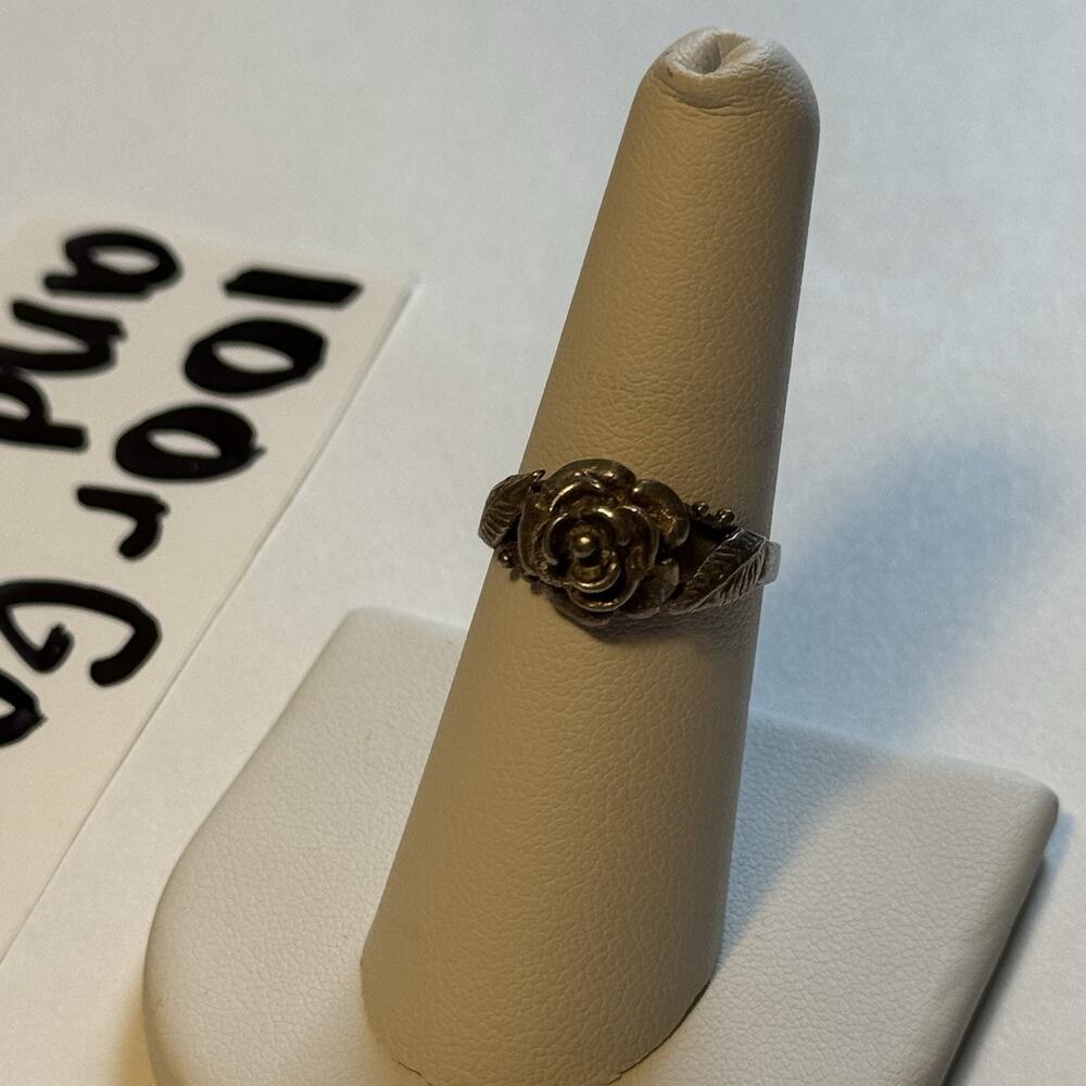 Vintage 925 Sterling Silver Rose Floral Ring Size 6.75 3.12g